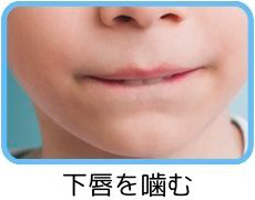 下唇を噛む